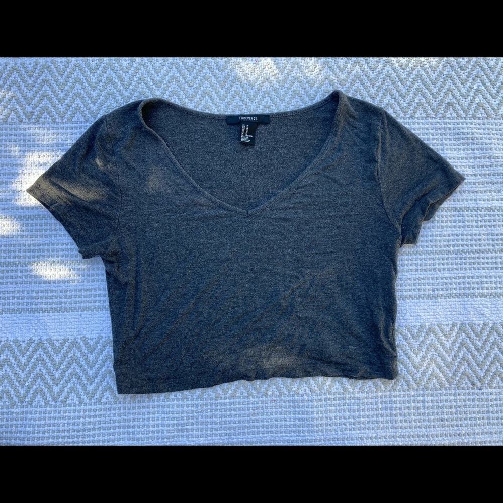 Gray Crop Top